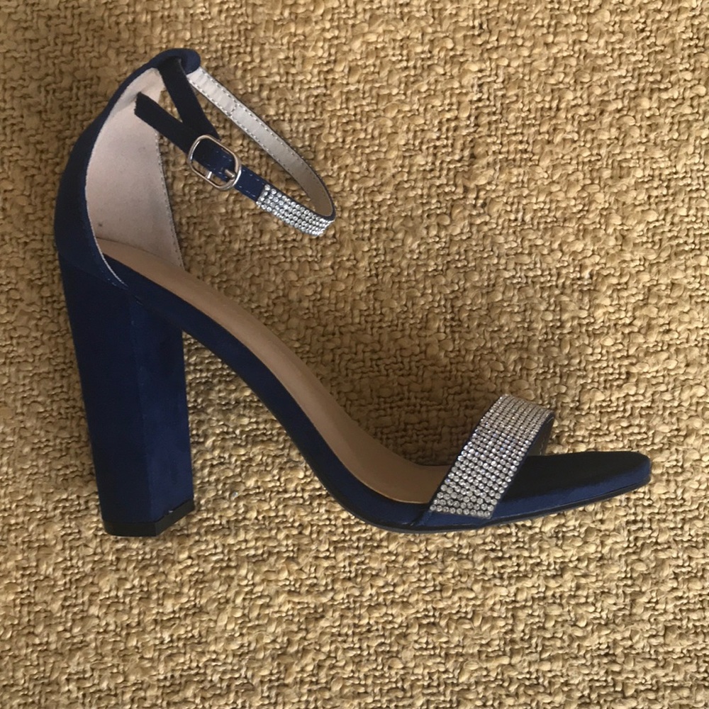 New Shoes - Royal blue w/ rhinestones. Great solid heel; NEW Size 6